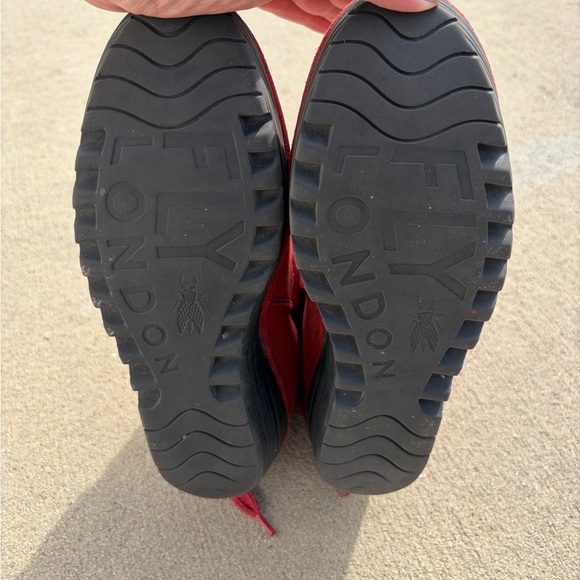 Fly London Women's Red Suede Yama Ankle Boots Y2K - Size US 9 - Picture 4 of 10